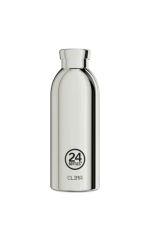 Gourde isotherme Clima en inox 'Mirror steel' | 24 BOTTLES