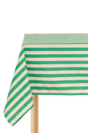 Nappe rectangulaire 150x250cm 'Green stripes' | NOBODINOZ