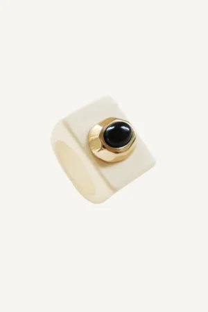 Bague N°25 Crème - Pierre Onyx | EMOLO
