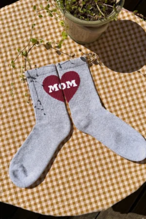 Chaussettes 'MOM' Grey | TAJINEBANANE