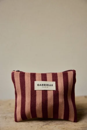 Petite pochette Rayures garance | GABRIELLE PARIS