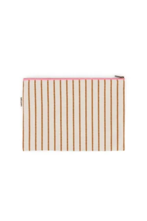 Pochette ‘Lili’ Rayures Tennis Pecan / Greige | ROSE IN APRIL