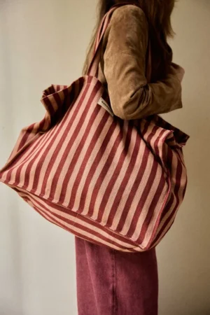 Sac week-end Rayures garance | GABRIELLE PARIS