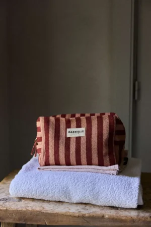 Trousse de toilette Rayures garance | GABRIELLE PARIS