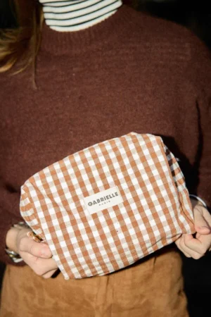 Trousse de toilette Vichy moka | GABRIELLE PARIS