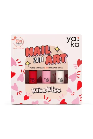 Coffret vernis à ongles nail art 2en1 ‘Kiss Kiss’ | YAKA