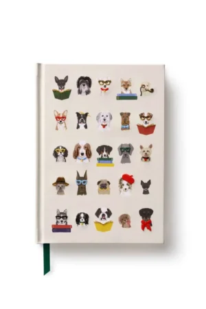 Carnet brodé 'Studious dogs' | RIFLE PAPER CO