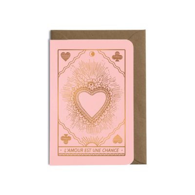 Carte "L'amour est une chance" rose